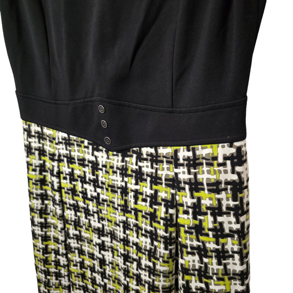 J. McLaughlin Women's Short Sleeve Abstract Print Sheath Dress Black medium - Picture 3 of 8